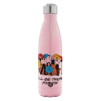 Friends cover, Metal mug thermos Pink Iridiscent (Stainless steel), double wall, 500ml
