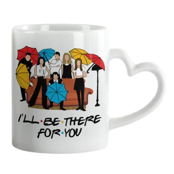 Friends cover, Mug heart handle, ceramic, 330ml