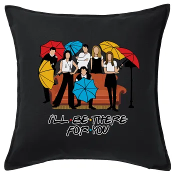 Friends cover, Sofa cushion black 50x50cm includes filling