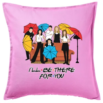 Friends cover, Sofa cushion Pink 50x50cm includes filling