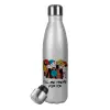 Metallic Glitter Silver Thermos Flask (Stainless steel), double-walled, 500ml