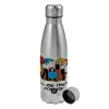 Metallic water bottle, stainless steel, 750ml