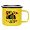 Metallic enamel MATT Yellow cup 360ml