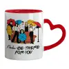 Mug heart red handle, ceramic, 330ml