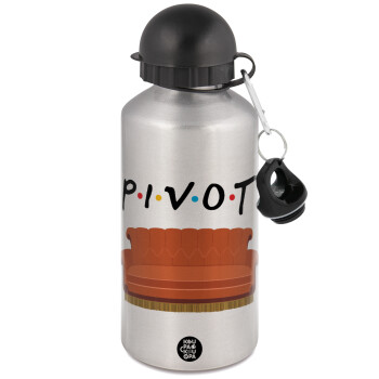 Friends Pivot, Μεταλλικό παγούρι νερού, Ασημένιο, αλουμινίου 500ml