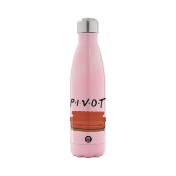 Friends Pivot, Metal mug thermos Pink Iridiscent (Stainless steel), double wall, 500ml