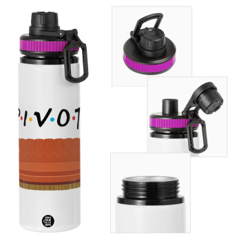Friends Pivot, Metallic water bottle with safety lid, 850ml aluminum
