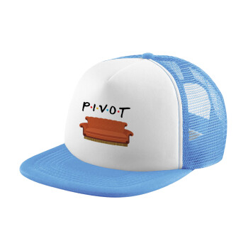 Friends Pivot, Καπέλο παιδικό Soft Trucker με Δίχτυ Γαλάζιο/Λευκό
