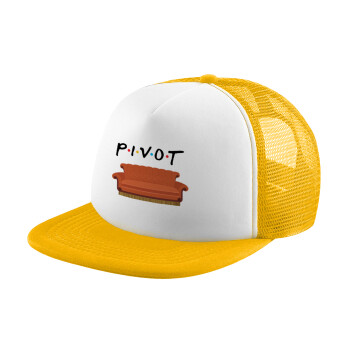 Friends Pivot, Καπέλο Soft Trucker με Δίχτυ Κίτρινο/White 