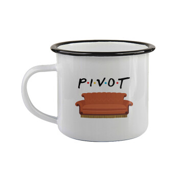 Friends Pivot, Κούπα εμαγιέ με μαύρο χείλος 360ml