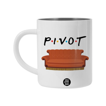 Friends Pivot, BIG Mug Stainless steel double wall (450ml, White)
