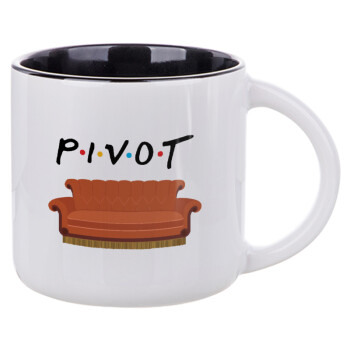 Friends Pivot, Κούπα κεραμική 400ml Λευκή/Μαύρη