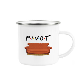 Friends Pivot, Metallic enamel cup white 360ml
