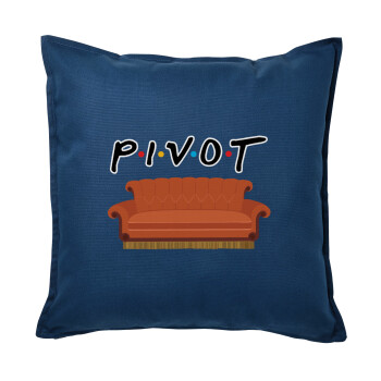 Friends Pivot, Μαξιλάρι καναπέ Μπλε 100% βαμβάκι, περιέχεται το γέμισμα (50x50cm)
