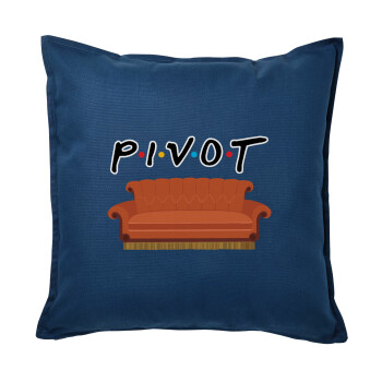 Friends Pivot, Μαξιλάρι καναπέ Μπλε 100% βαμβάκι, περιέχεται το γέμισμα (50x50cm)