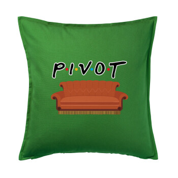 Friends Pivot, Μαξιλάρι καναπέ Πράσινο 100% βαμβάκι, περιέχεται το γέμισμα (50x50cm)