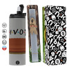 Πασχαλινή Λαμπάδα με Travel Tumbler θερμό (600ml, BPA free) & κερί αρωματικό πλακέ (30cm) (ΓΚΡΙ)