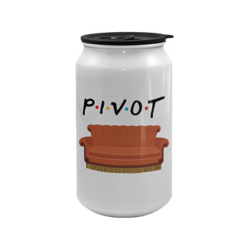 Friends Pivot, Κούπα ταξιδιού μεταλλική με καπάκι (tin-can) 500ml