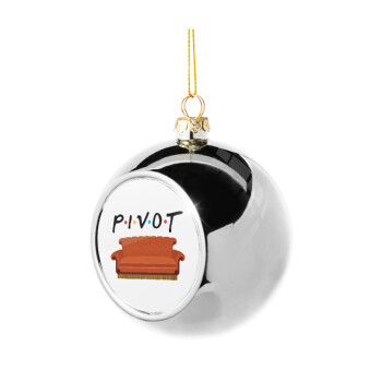 Friends Pivot, Silver 8cm Christmas tree ball ornament