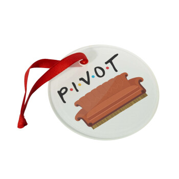 Friends Pivot, Χριστουγεννιάτικο στολίδι γυάλινο 9cm