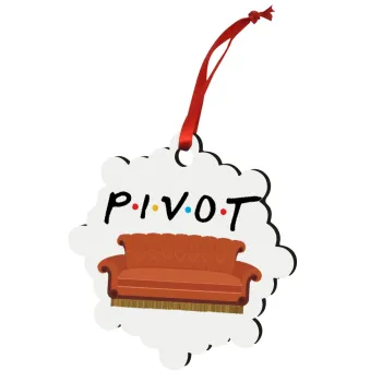 Friends Pivot, Στολίδι Χριστουγεννιάτικο στολίδι snowflake ξύλινο 7.5cm