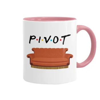 Friends Pivot, Κούπα χρωματιστή ροζ, κεραμική, 330ml