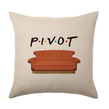 Friends Pivot, Μαξιλάρι καναπέ ΛΙΝΟ 40x40cm περιέχεται το  γέμισμα