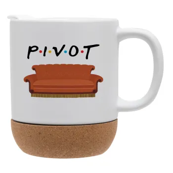 Friends Pivot, Κούπα, κεραμική με βάση φελού και καπάκι (ΜΑΤ), 330ml