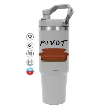 Friends Pivot, ΓΚΡΙ χρώματος Θερμός Ανοξείδωτο 890ml (30oz) με χερούλι