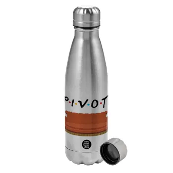 Friends Pivot, Metallic water bottle, stainless steel, 750ml