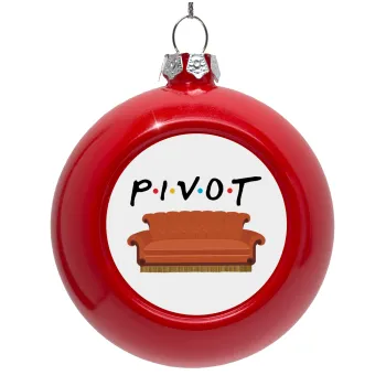 Friends Pivot, Red Christmas tree ornament bauble 8cm
