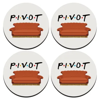 Friends Pivot, ΣΕΤ 4 Σουβέρ ξύλινα στρογγυλά (9cm)