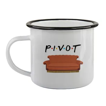Friends Pivot, Κούπα εμαγιέ με μαύρο χείλος 360ml