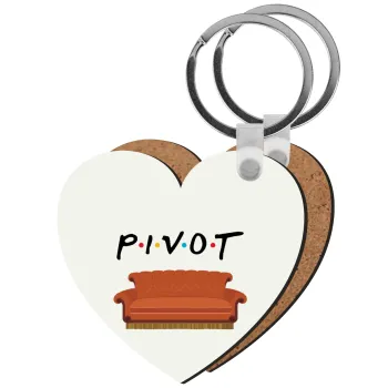 Friends Pivot, Μπρελόκ Ξύλινο καρδιά MDF