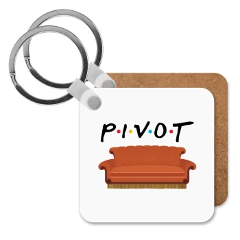 Friends Pivot, Μπρελόκ Ξύλινο τετράγωνο MDF