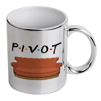 Friends Pivot, Κούπα κεραμική, ασημένια καθρέπτης, 330ml