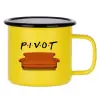 Metallic enamel MATT Yellow cup 360ml