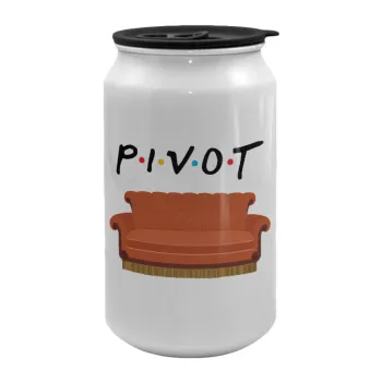 Friends Pivot, Κούπα ταξιδιού μεταλλική με καπάκι (tin-can) 500ml