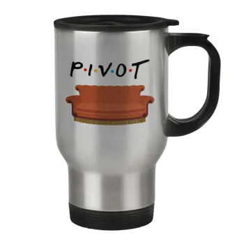 Friends Pivot, Stainless steel travel mug with lid, double wall 450ml