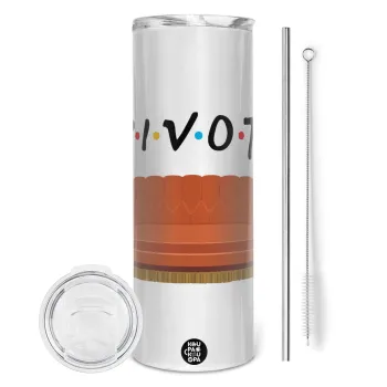 Friends Pivot, Tumbler stainless steel 600ml, with metal straw & cleaning brush
