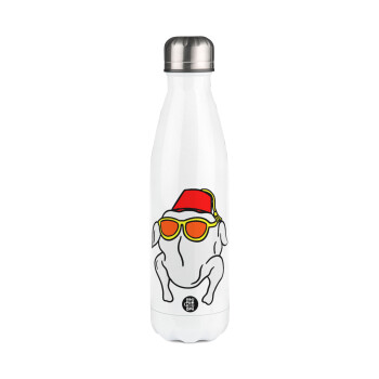 Friends turkey, Metal mug thermos White (Stainless steel), double wall, 500ml