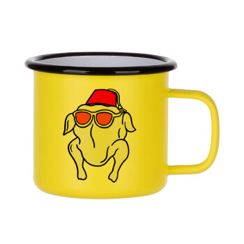 Friends turkey, Metallic enamel MATT Yellow cup 360ml
