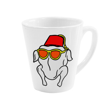 Friends turkey, Κούπα κωνική Latte Λευκή, κεραμική, 300ml