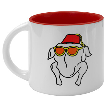 Friends turkey, Κούπα κεραμική 400ml Λευκή/Κόκκινη