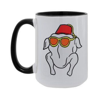 Friends turkey, Κούπα Mega 15oz, κεραμική Μαύρη, 450ml