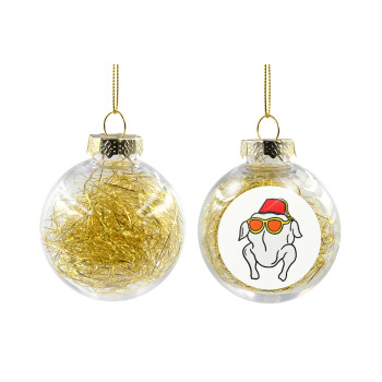 Friends turkey, Χριστουγεννιάτικη μπάλα δένδρου διάφανη με χρυσό γέμισμα 8cm