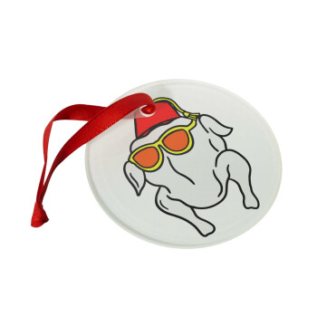 Friends turkey, Christmas ornament glass 9cm