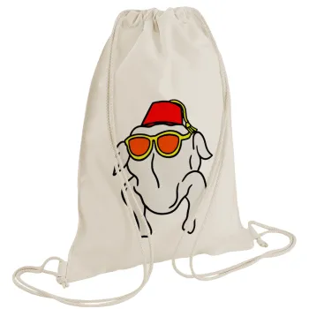 Friends turkey, Τσάντα πλάτης πουγκί GYMBAG natural (28x40cm)