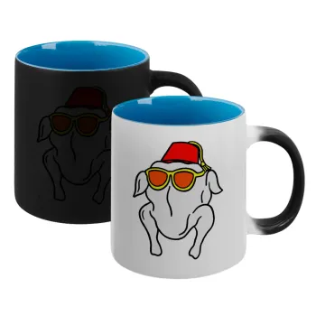 Friends turkey, Κούπα Μαγική εσωτερικό μπλε, κεραμική 330ml που αλλάζει χρώμα με το ζεστό ρόφημα