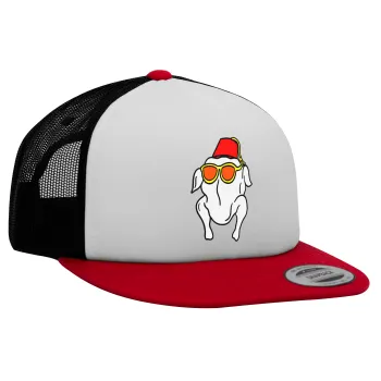 Friends turkey, Καπέλο Ενηλίκων Foam Flat Snapback με Δίχτυ Κόκκινο-Λευκό-Μαύρο (POLYESTER, ΕΝΗΛΙΚΩΝ, UNISEX, ONE SIZE)